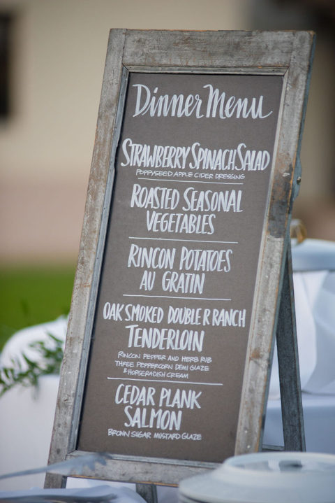 Events by Rincon dinner menu