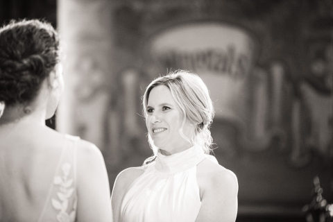 two brides getting married at the Santa Barbara courthouse Mural Room